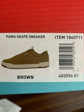 New Puma Men’s Brown Skate Sneaker with Cream Midsole. Size 10.5